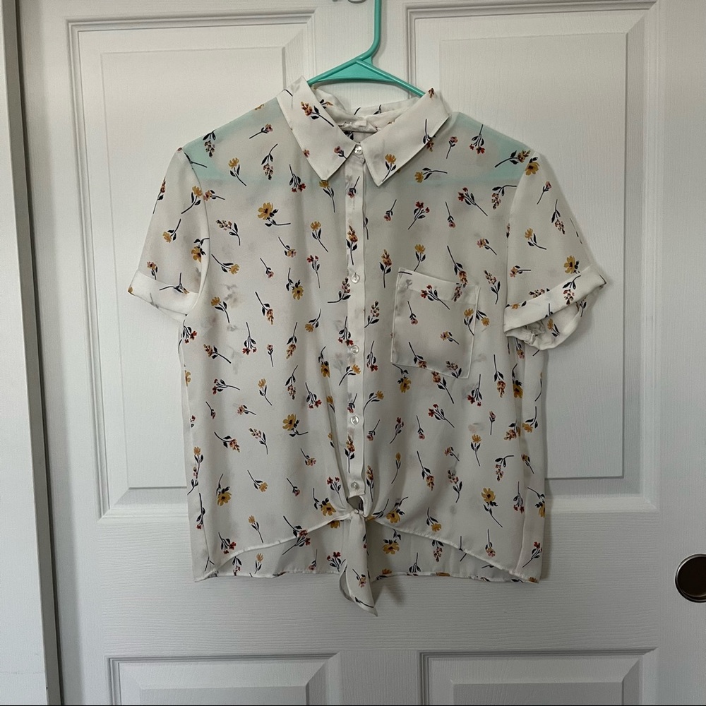 Sheer Button Down Top